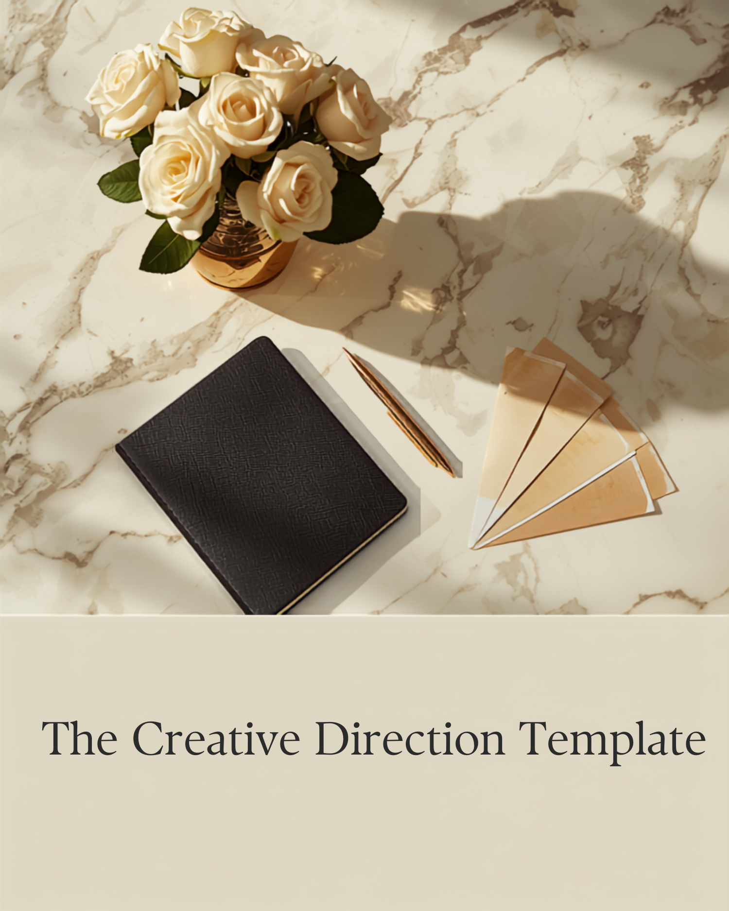 The Lumenora Studio Creative Direction Template cover - quiet luxury flat lay