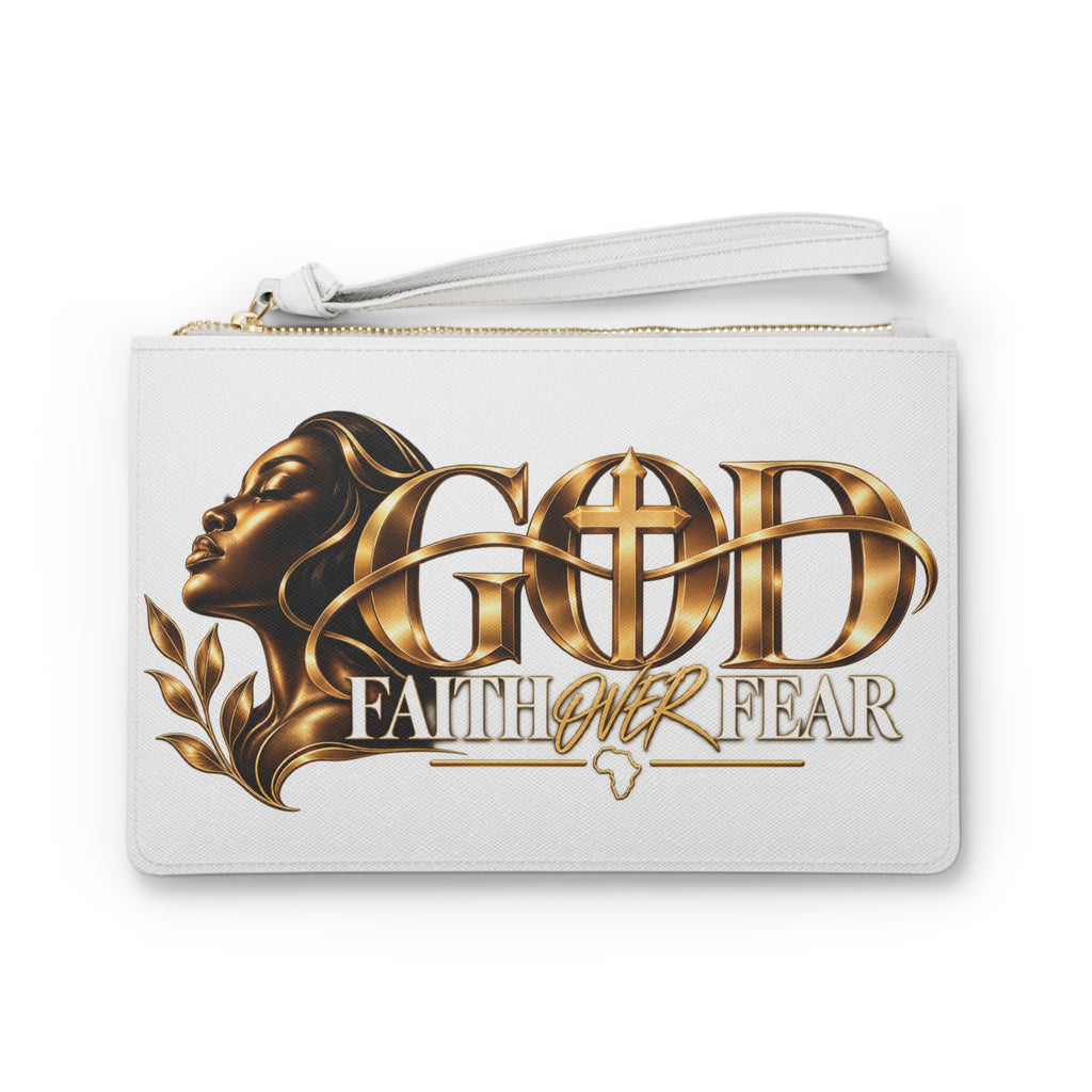 GOD Faith Over Fear Wristlet Clutch — Christian Accessories for Women