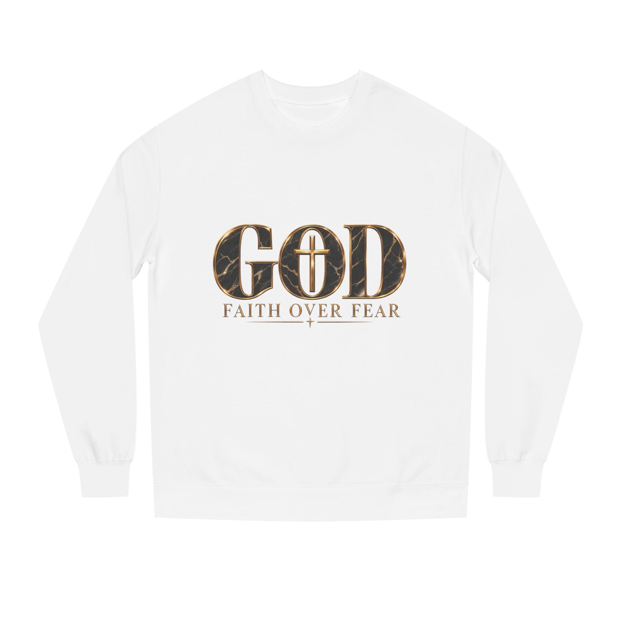 GOD Faith Over Fear Crewneck Sweatshirt — Christian Streetwear for Men