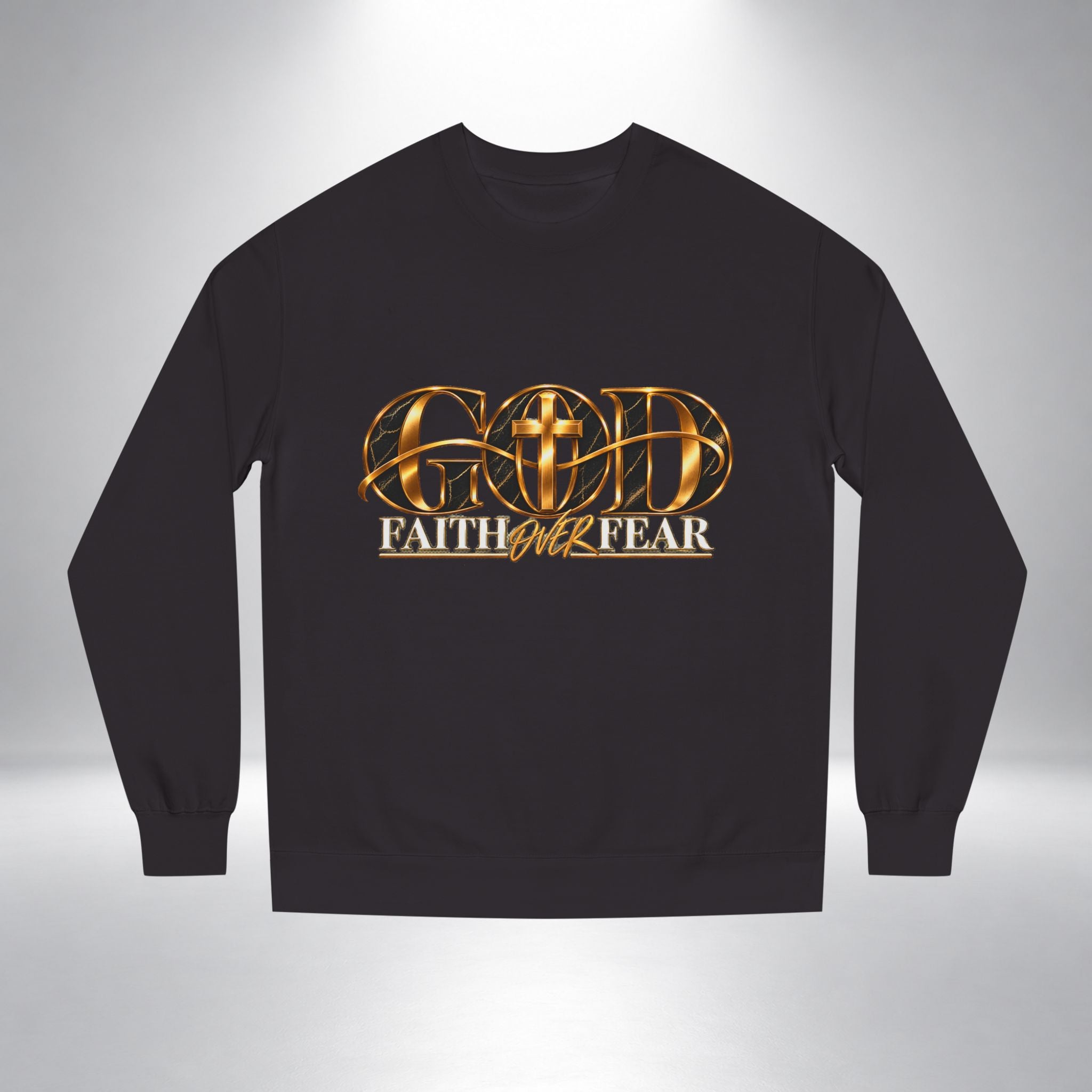 GOD Faith Over Fear Crewneck Sweatshirt — Christian Streetwear for Women