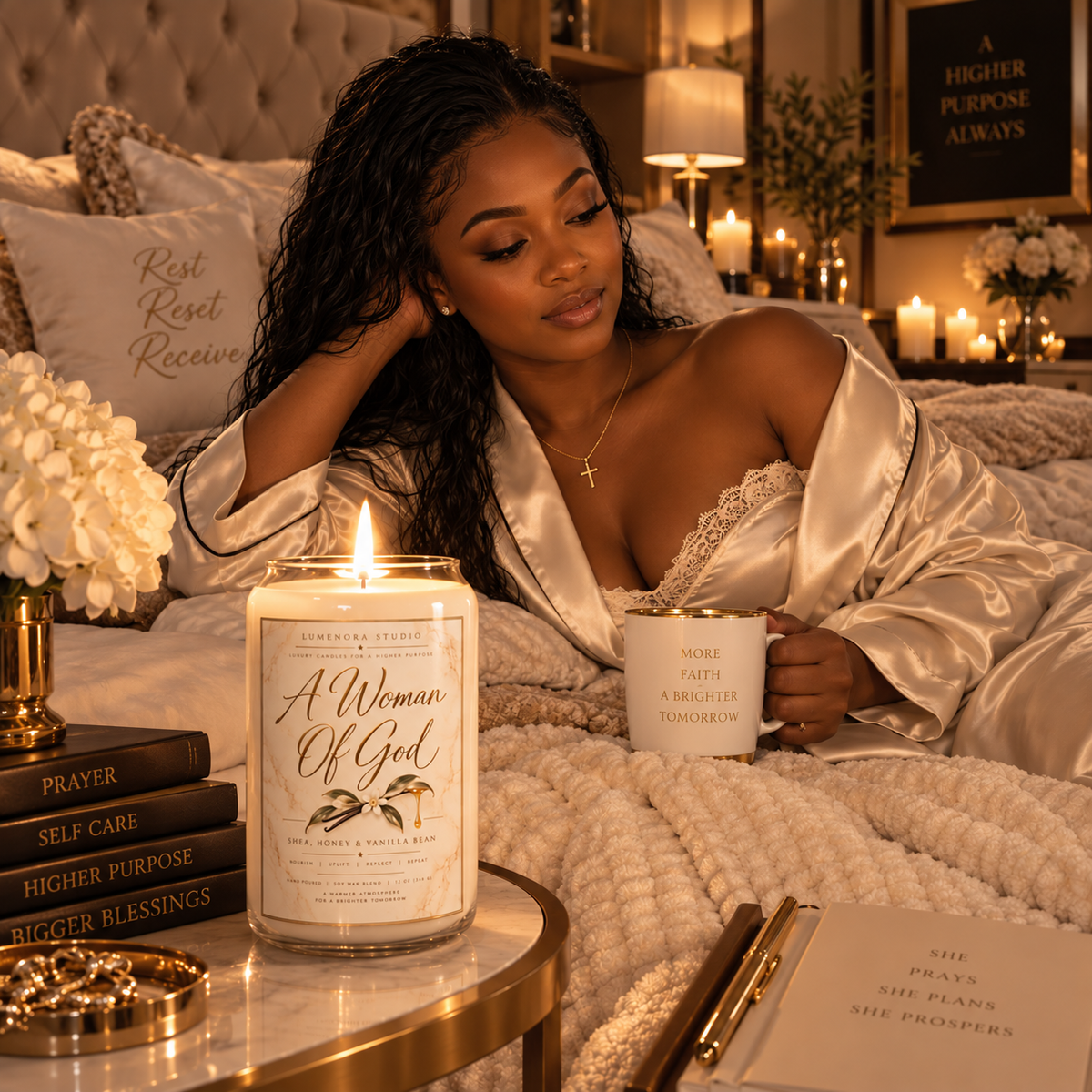 A Woman of God Soy Candle — Shea, Honey & Vanilla Bean Christian Candle